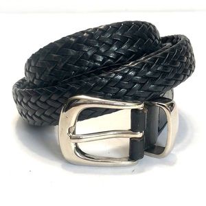 Black Braided Bonded Leather Belt size Medium
